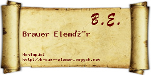 Brauer Elemér névjegykártya